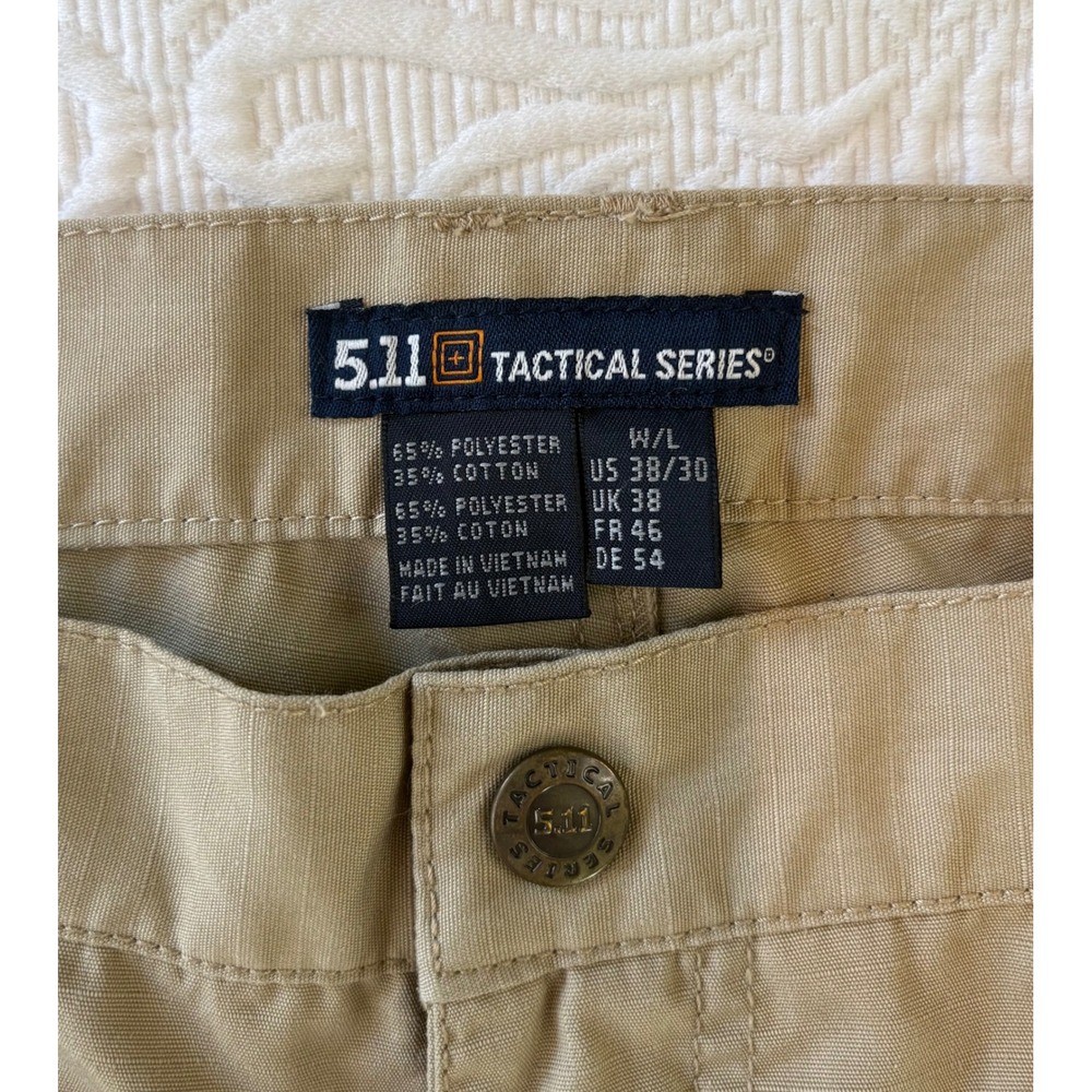 5.11 Tactical Series Mens Khaki Ripstop Cargo Pants 37x29 Straight Leg Utility